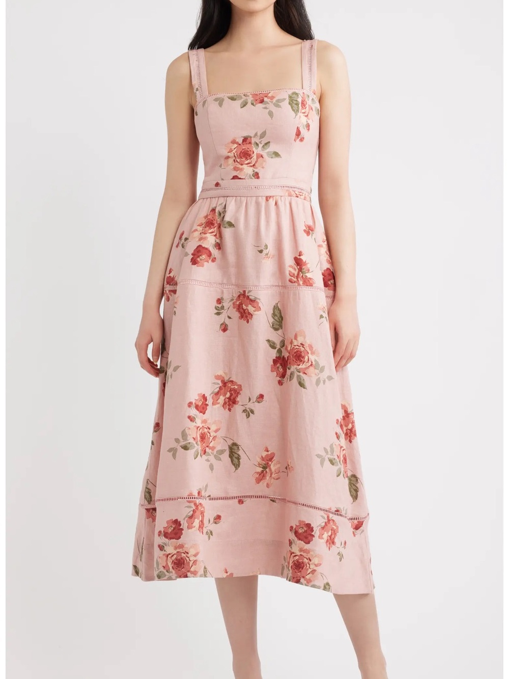 REFORMATION Everett Linen Midi Dress